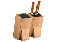 TokioKitchenWare 2er-Set Universal-Messerblöcke aus Holz mit Borsteneinsatz; Wasserschleifsteine Wasserschleifsteine Wasserschleifsteine 
